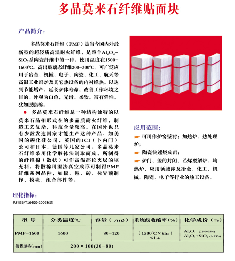 多晶莫來(lái)石纖維貼面塊(圖2)